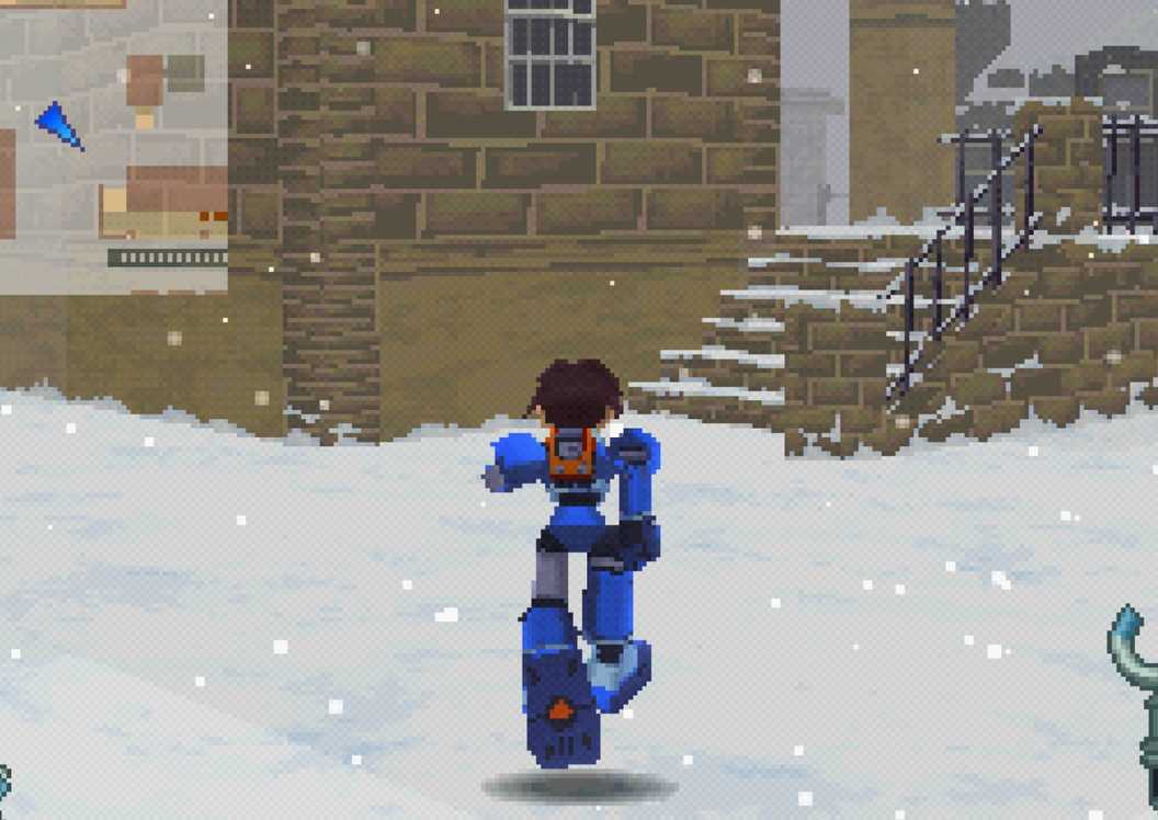Menjelajahi kota dalam Mega Man Legends 2 (2000)