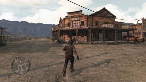 Exploring a town in Red Dead Redemption (2010)