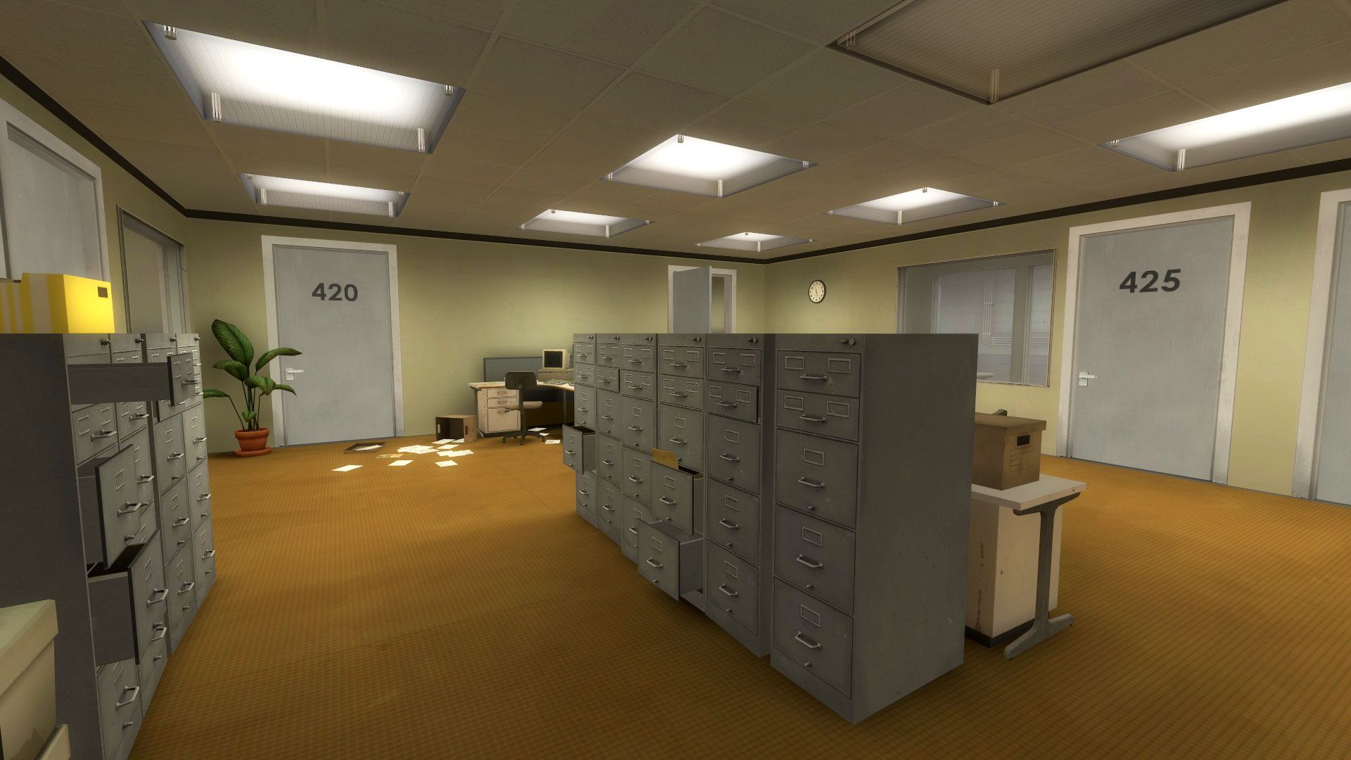 Exploring an office in The Stanley Parable