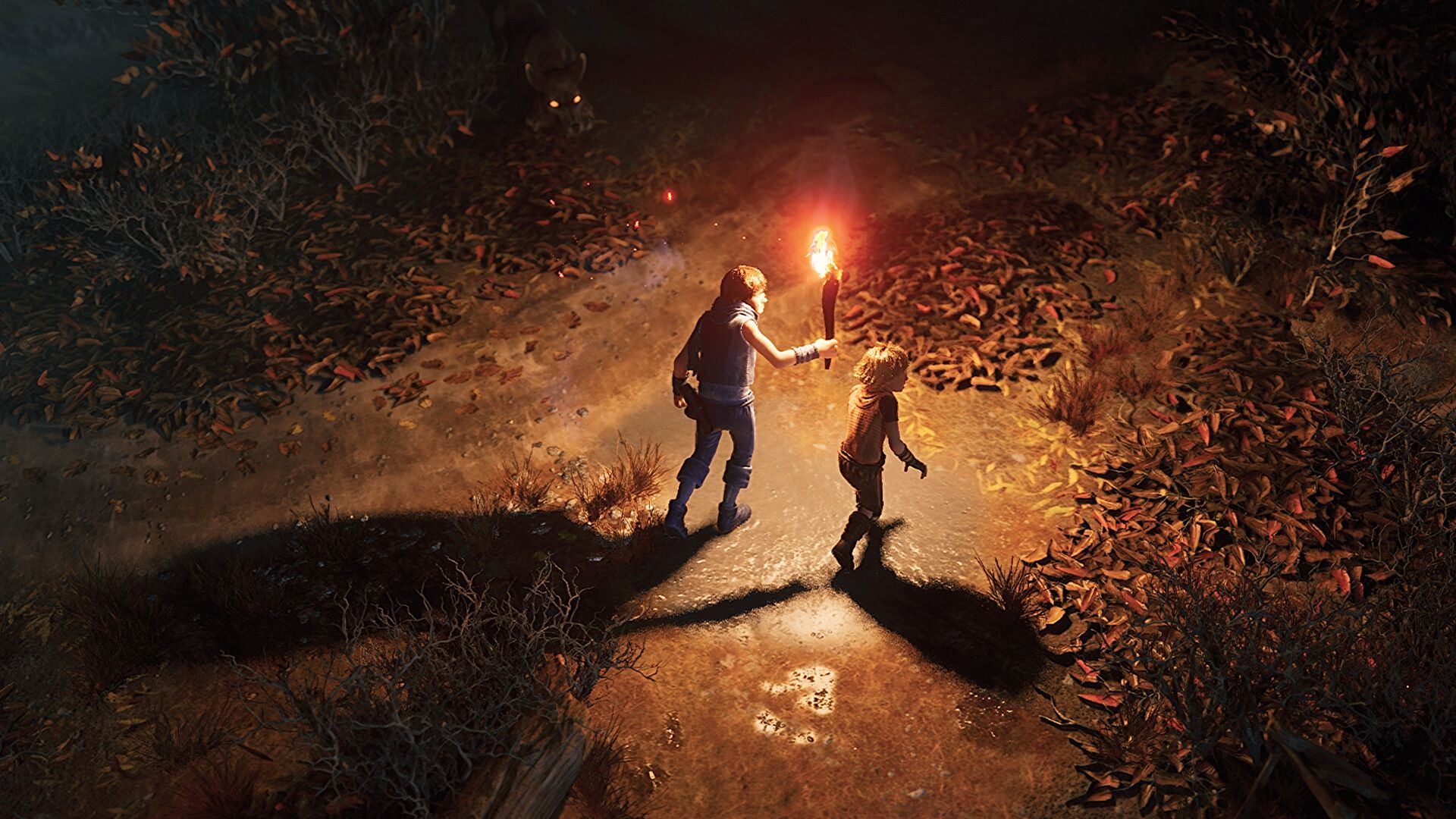 Exploring with a torch outside in Brothers A Tale Of Two Sons (2024)