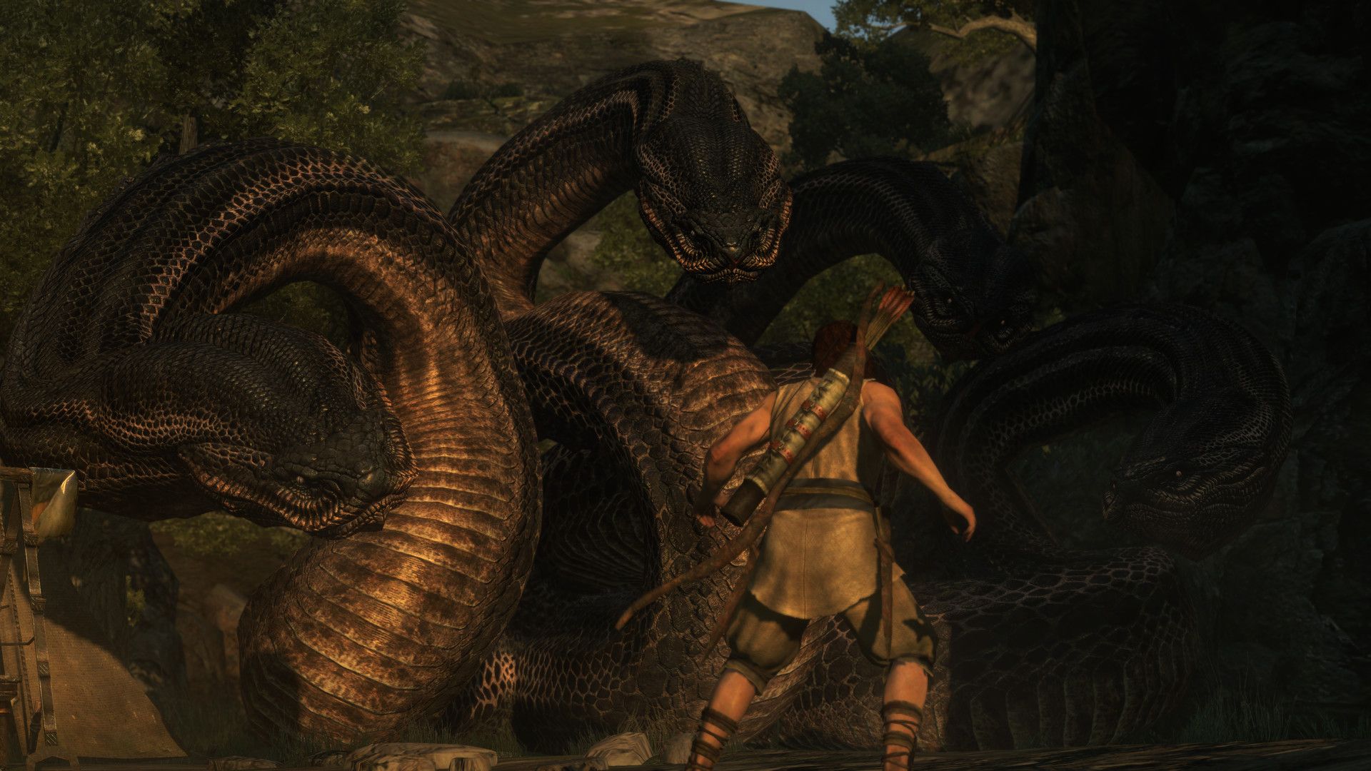 Facing a giant snake in Dragon’s Dogma Dark Arisen