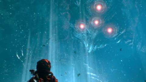 Facing a squid monster in Returnal