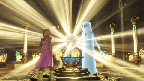 Facing a Tockle leader in Dragon Quest 11 Echoes of an Elusive Age (2018)