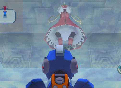 Facing an enemy in Mega Man Legends 2 (2000)