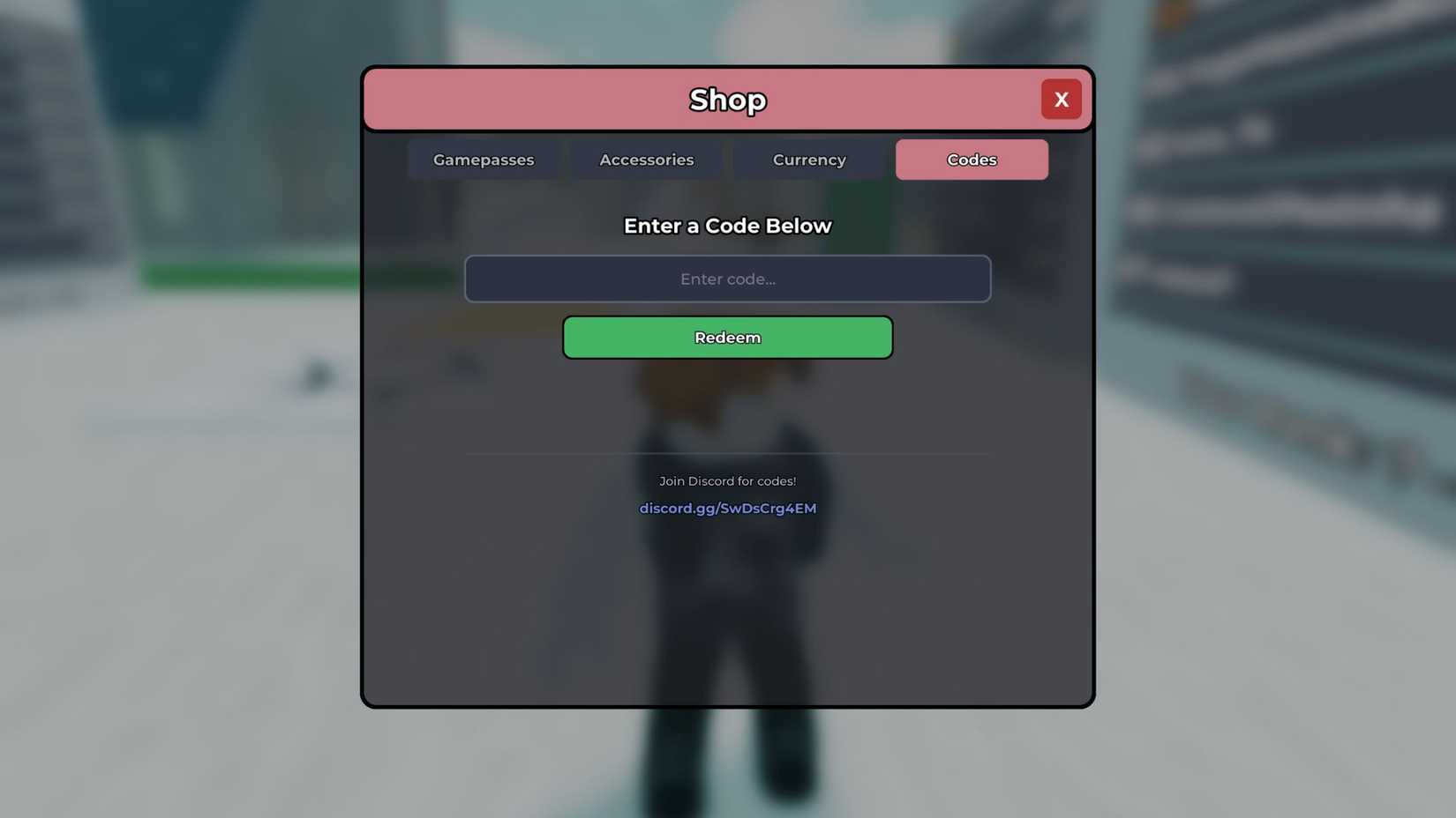 Faith Incremental the codes tab