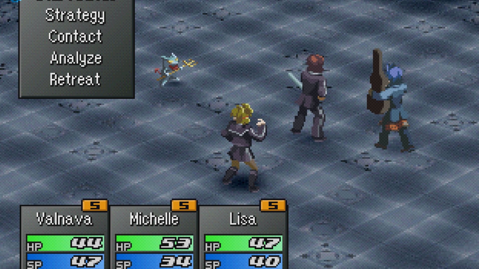Fighting a battle in Persona 2 Innocent Sin