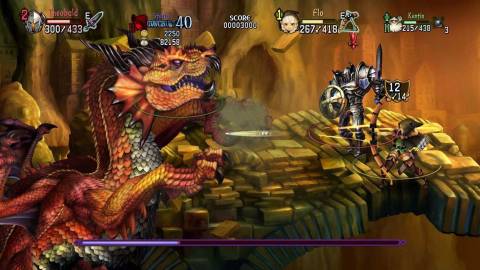Fighting a boss in Dragon Crown (2013)