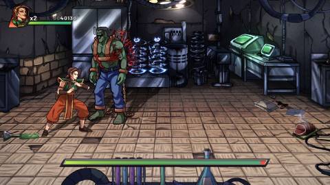 Fighting a boss in Night Slashers