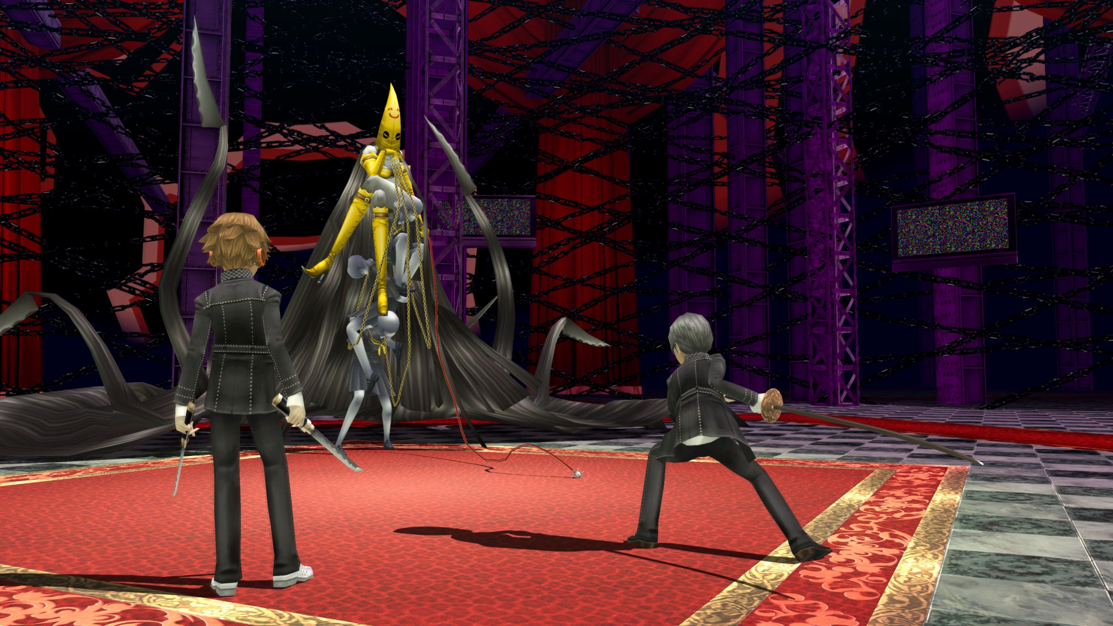 Fighting a boss in Persona 4