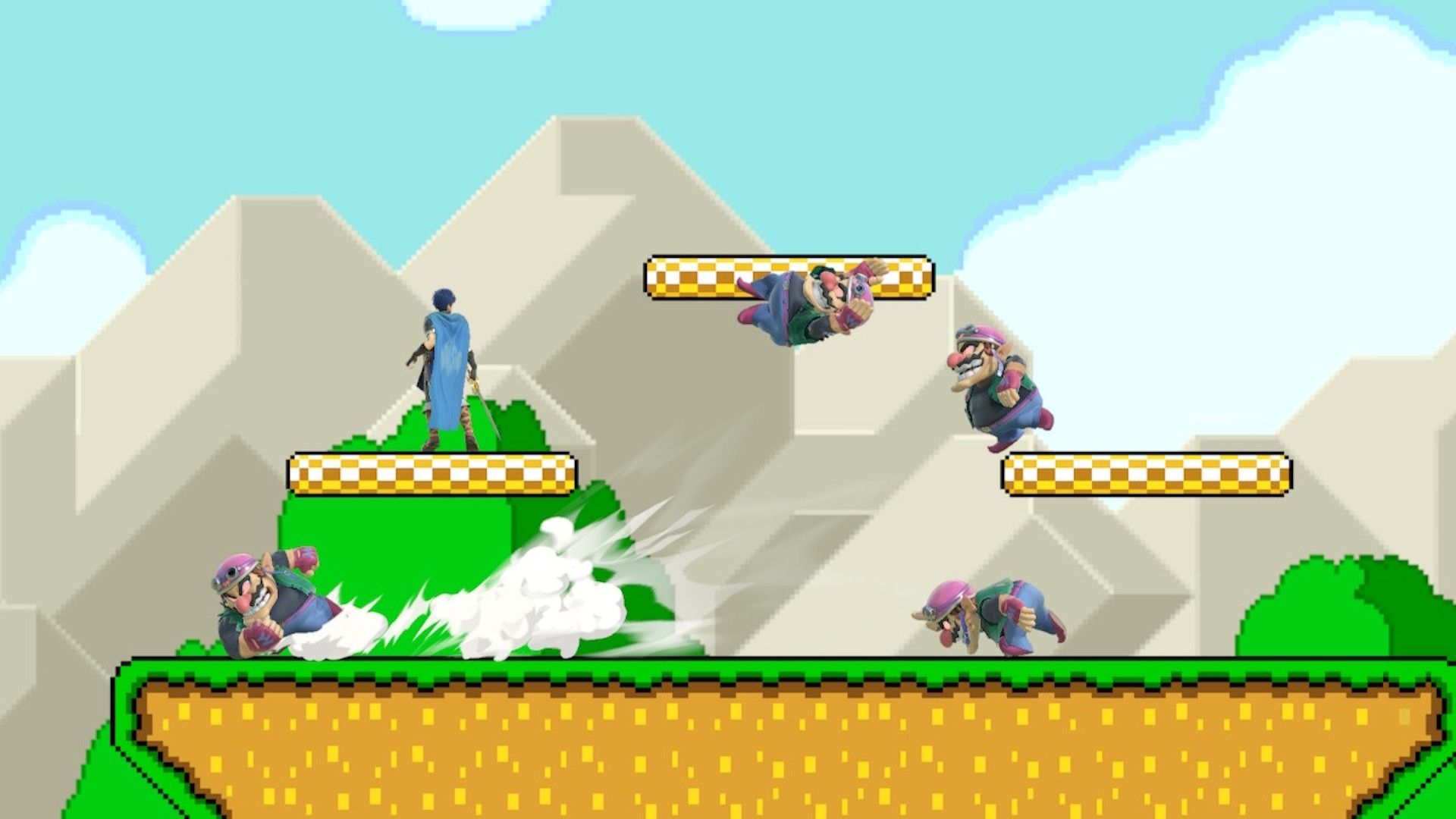 Fighting a match in Super Smash Bros Ultimate