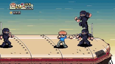 Fighting enemies in Scott Pilgrim vs the World The Game