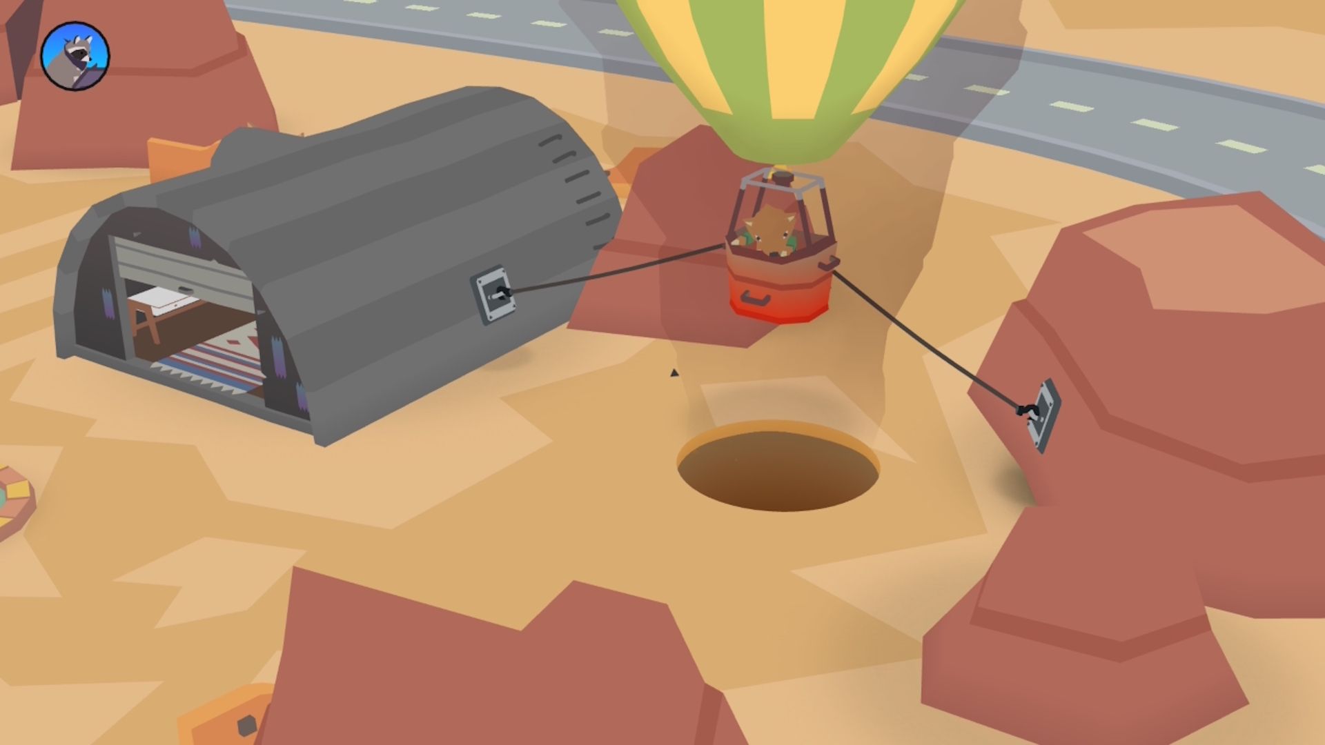 Filling air into a balloon in Donut County