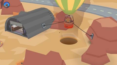 Filling air into a balloon in Donut County