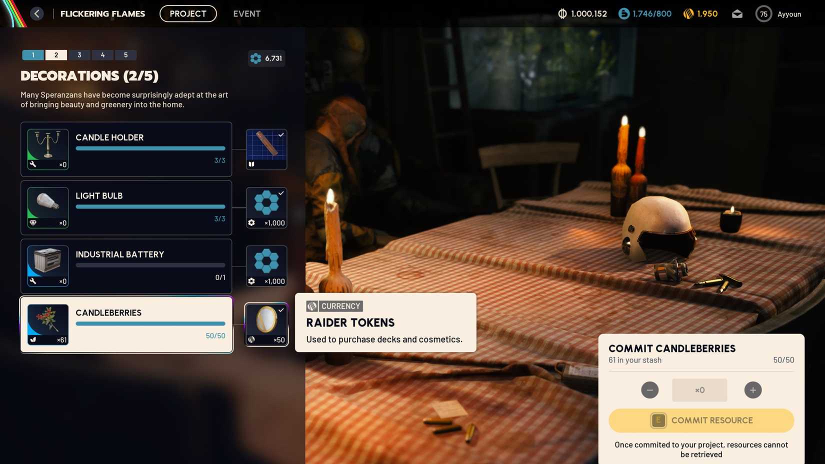 Flickering Flames Project Candleberry Requirements ARC Raiders