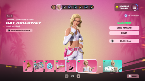 Fortnite - Complete Cat Holloway Battle Pass pages