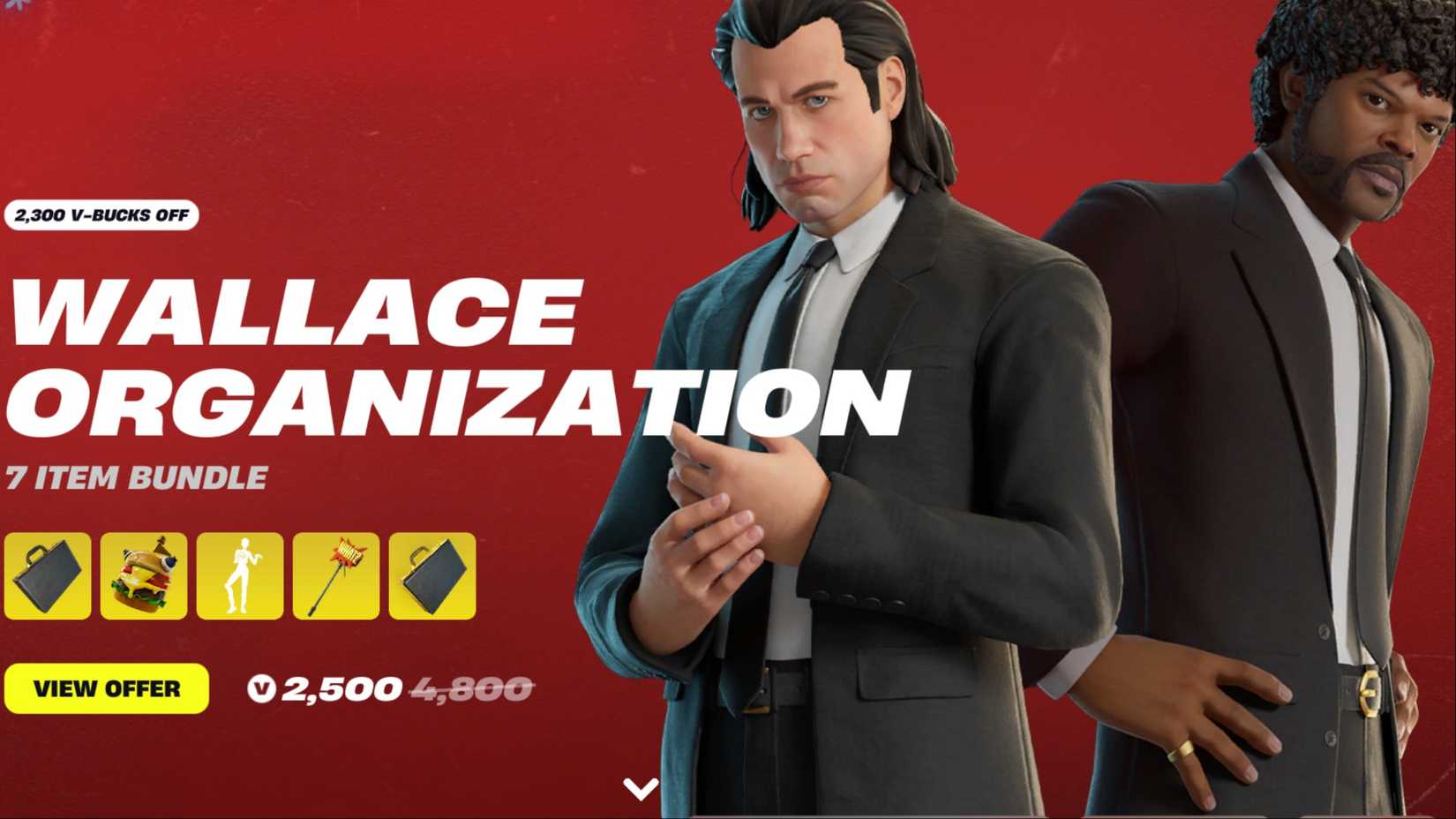 Pulp Bundle Fortnite x Pulp Fiction Skins & Cosmetic Items Showcase