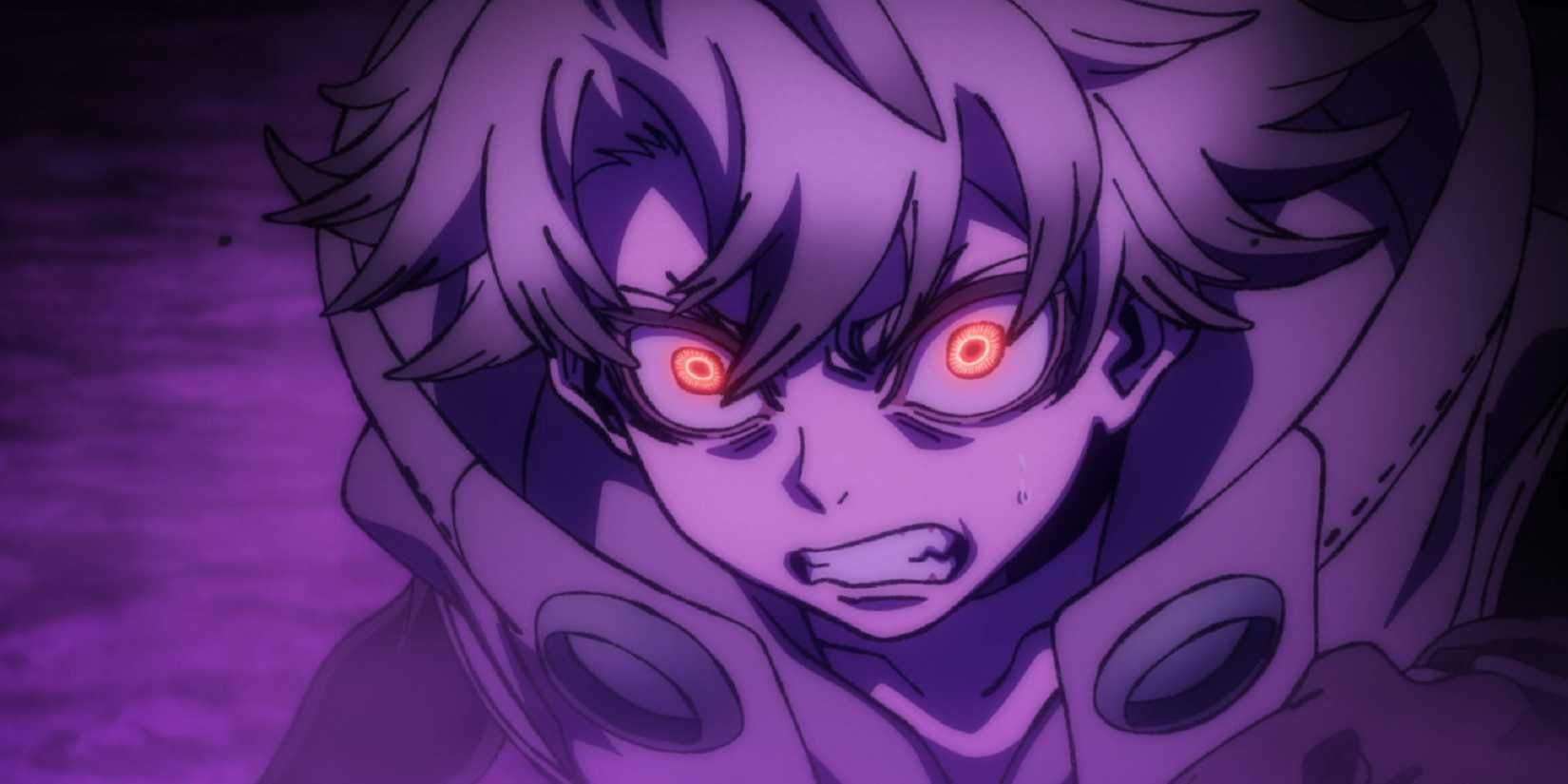 Rudo ser intensiv ut i violett ljus.