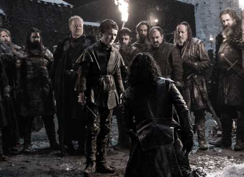 game of thrones olly about to stab Jon