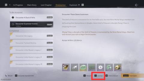 give up encounter where winds meet