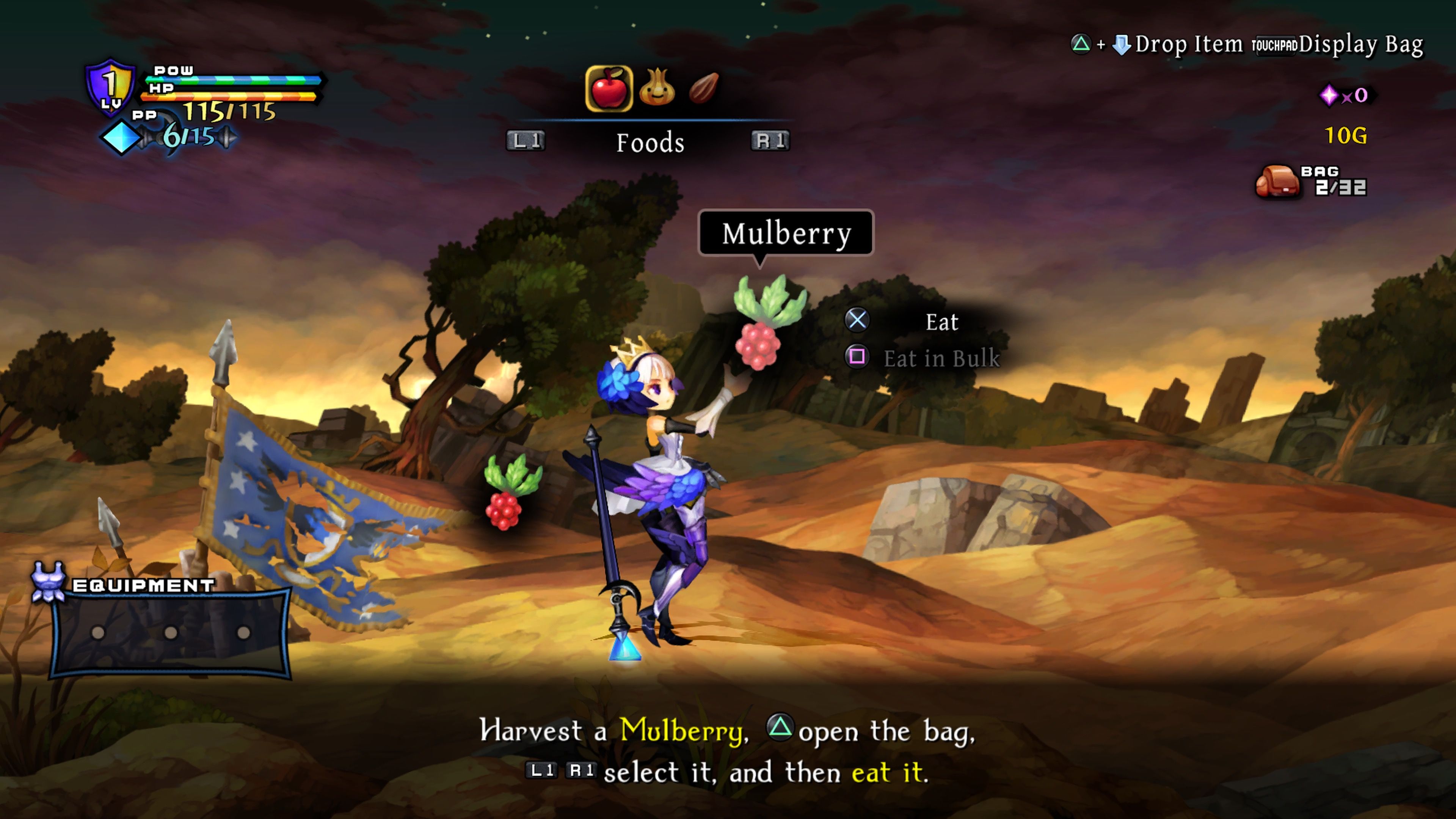 Grabbing food in Odin Sphere