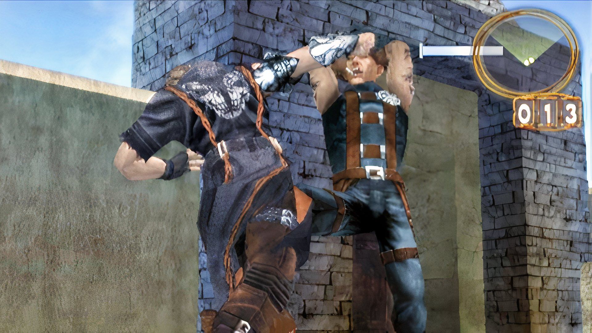 Grappling an enemy in God Hand