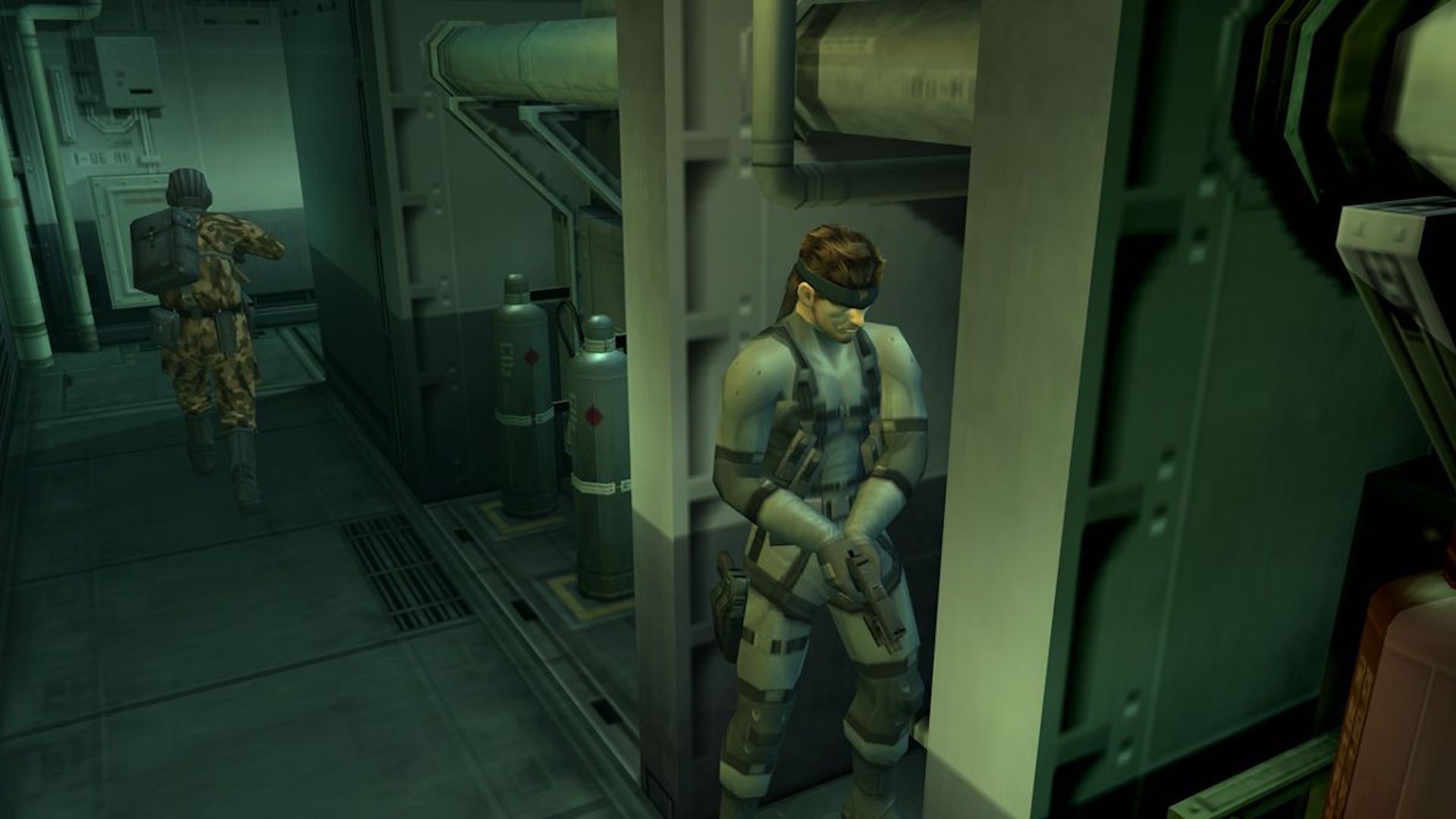Hiding from a soldier in Metal Gear Solid 2 Sons of Liberty