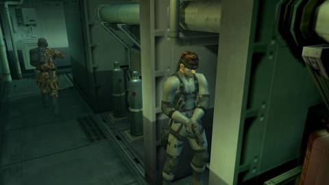 Hiding from a soldier in Metal Gear Solid 2 Sons of Liberty