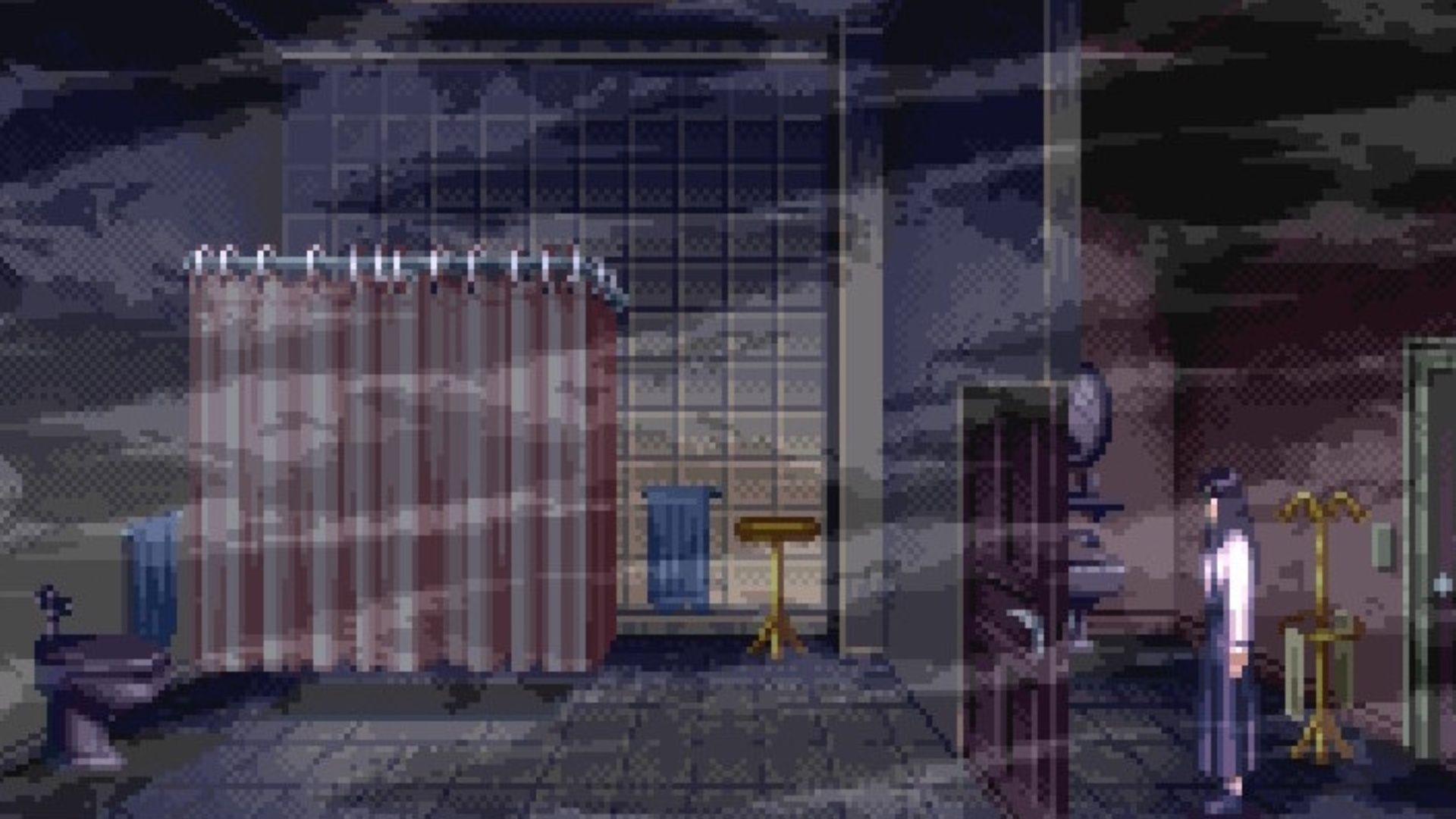 Hiding in a bathroom in Clock Tower Rewind