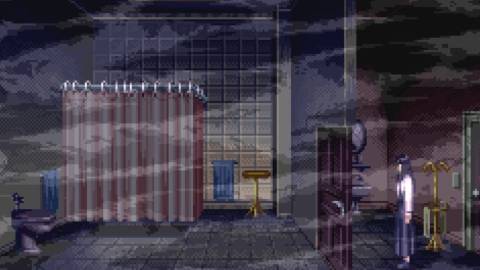 Hiding in a bathroom in Clock Tower Rewind