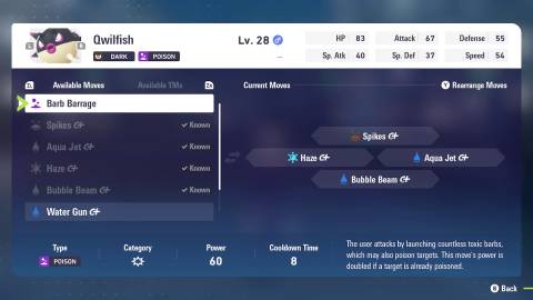 hisuian qwilfish barb barrage pokemon legends za mega dimension