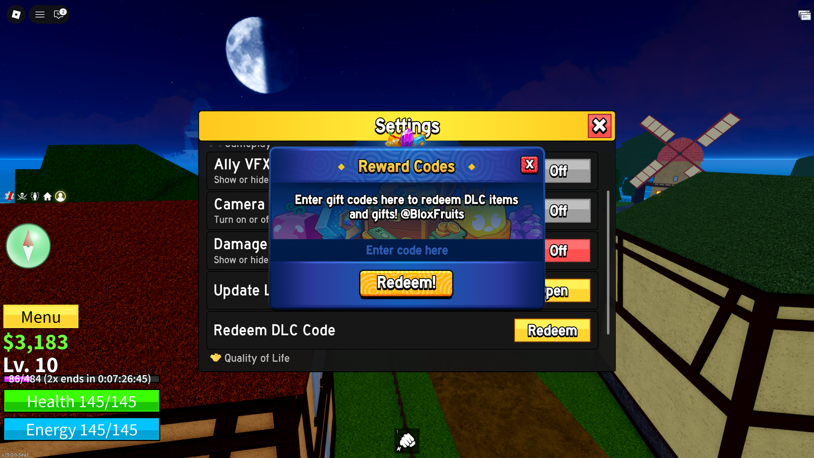 Roblox: Blox Fruits Codes