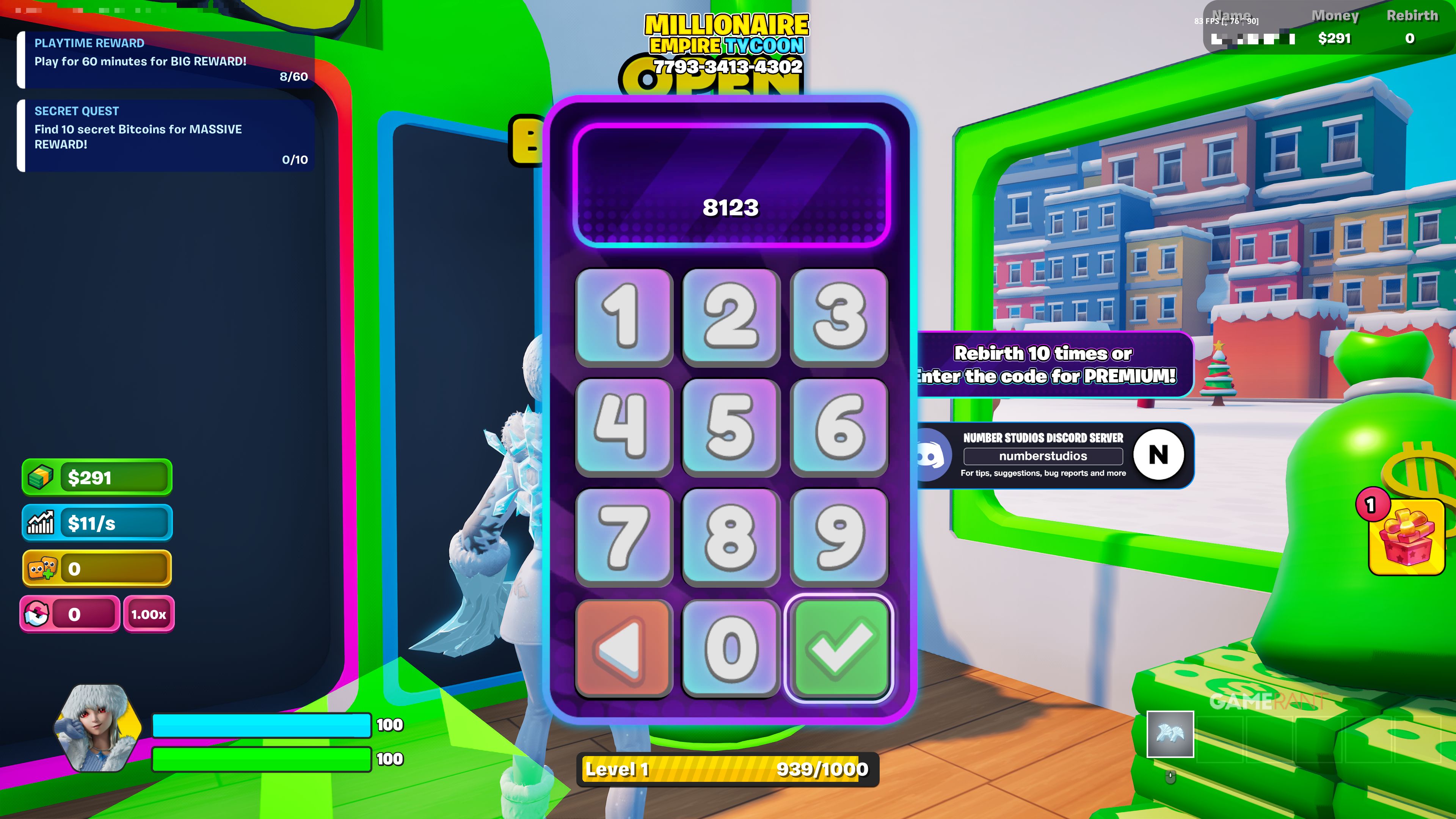 All Millionaire Empire Tycoon Codes & Quests in Fortnite