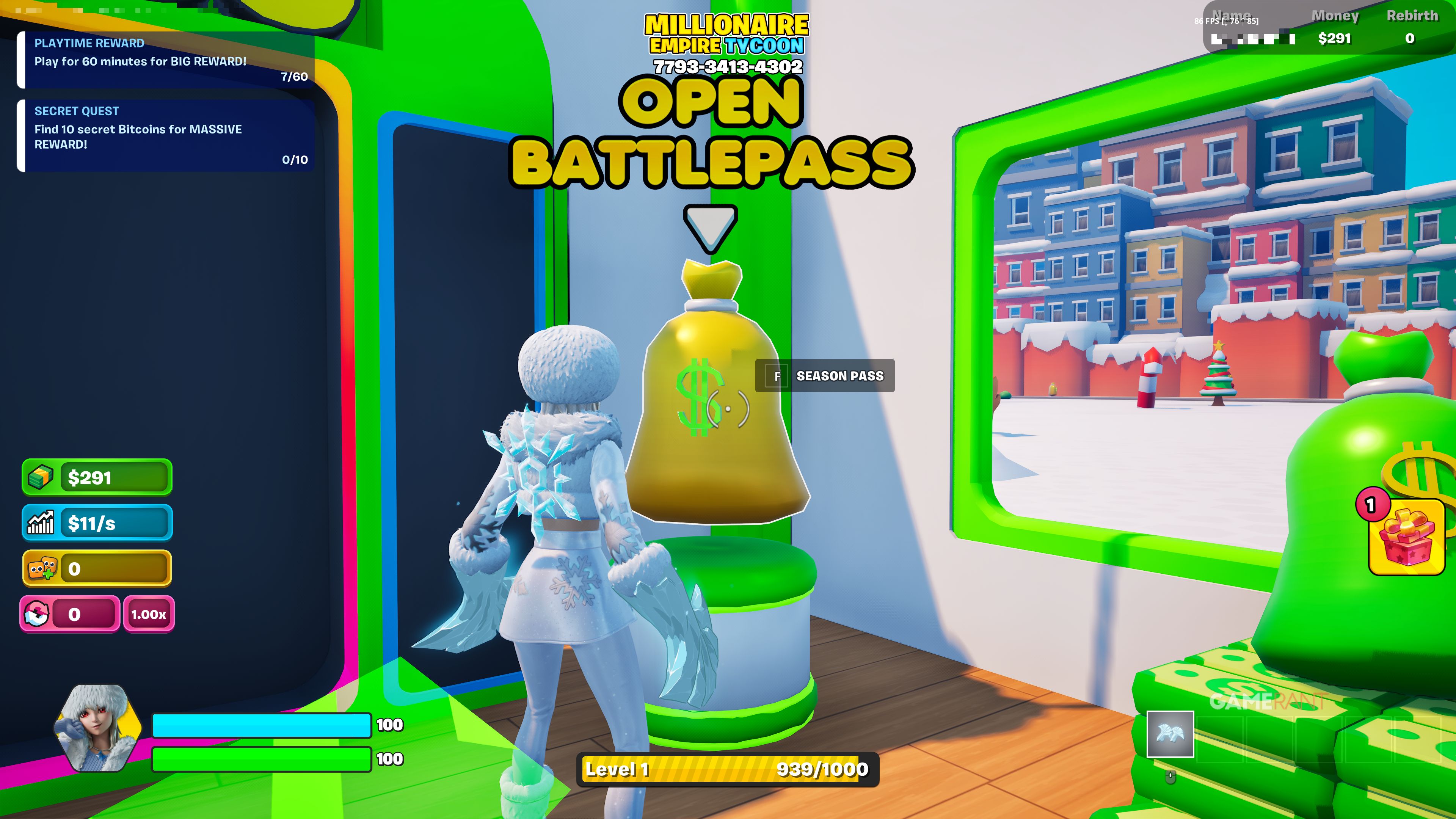 All Millionaire Empire Tycoon Codes & Quests in Fortnite