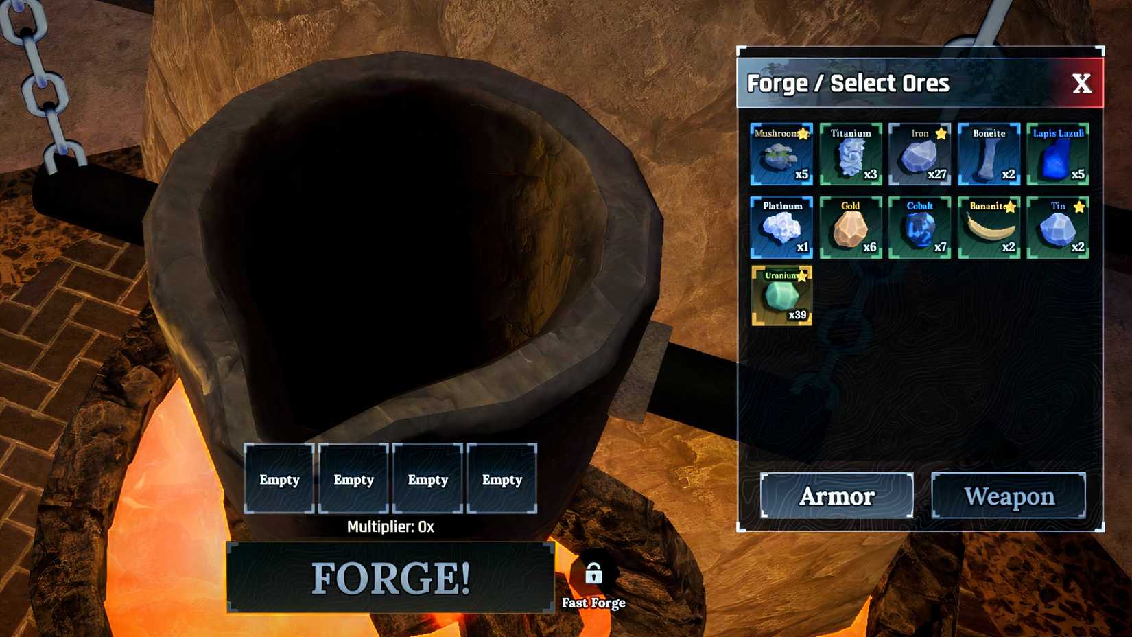 how to use uranium in the forge