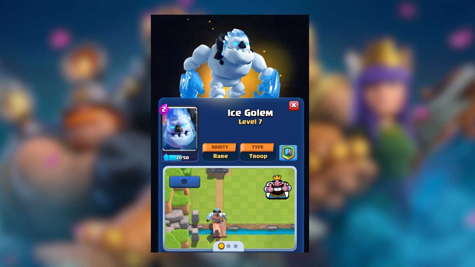 Golem de gelo Arena 8 Clash Royale