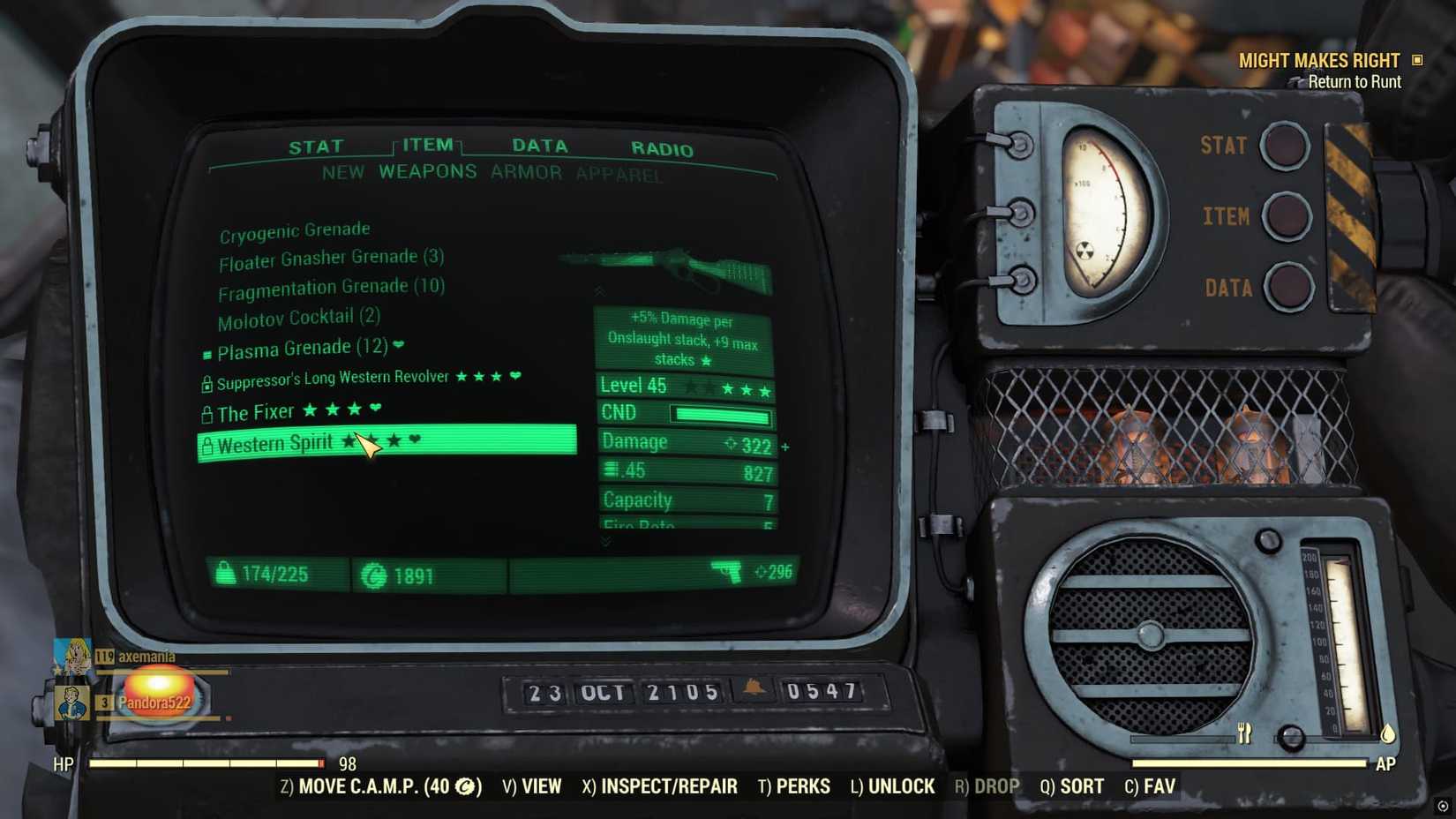 Fallout 76 Western Spirit Stats