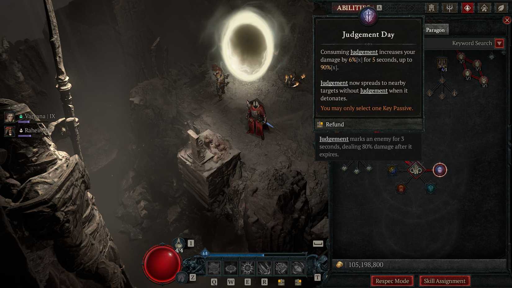 Passive skill Judgement Day Paladin Diablo 4