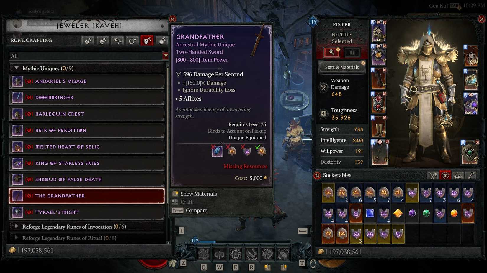 D4 Grandfather Jeweler crafting