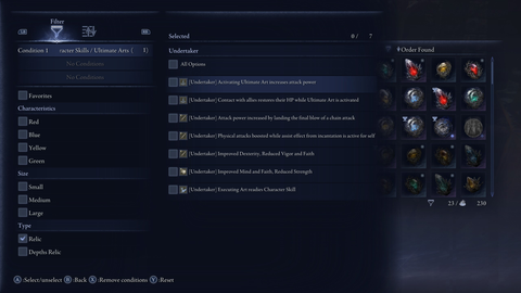 Elden Ring Nightreign Undertaker unique relic effects