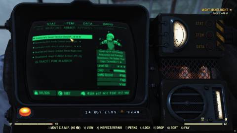 Fallout 76 Secret Service Armor Chestpiece