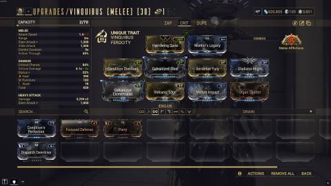 Warframe Vinquibus Melee Crit Build