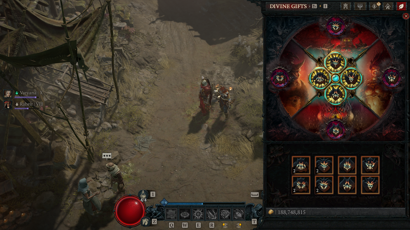 D4 Divine Gifts screen