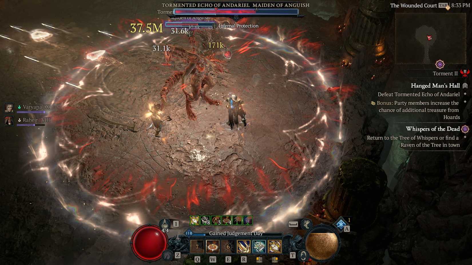 D4 Paladin fighting Andariel