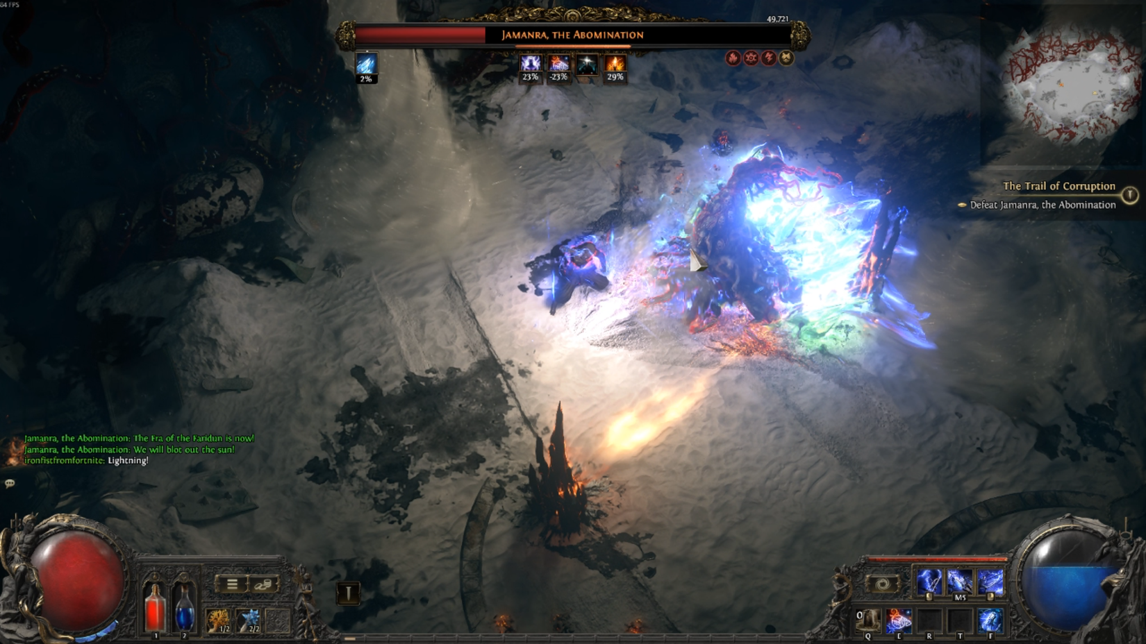 PoE 2 Unarmed Monk fighting Jamanra