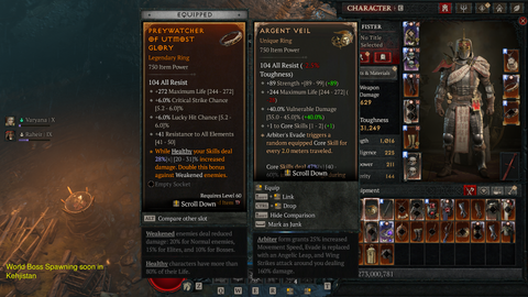 D4 Argent Veil stats