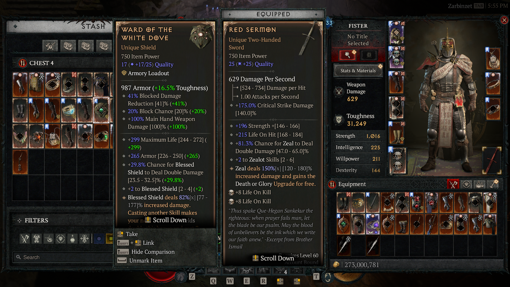 D4 Ward of the White Dove stats