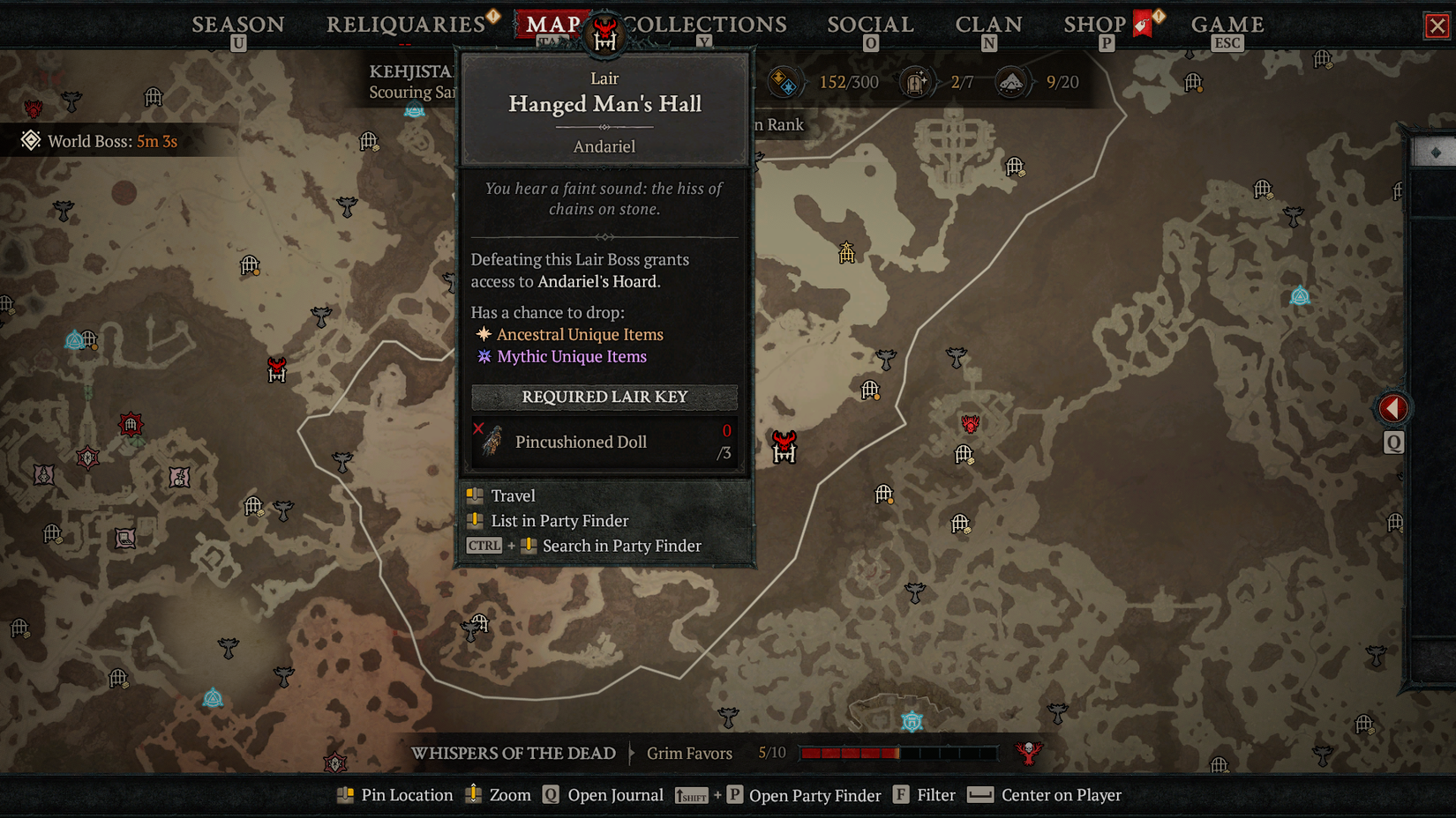 D4 Andariel Hanged Man's Hall location