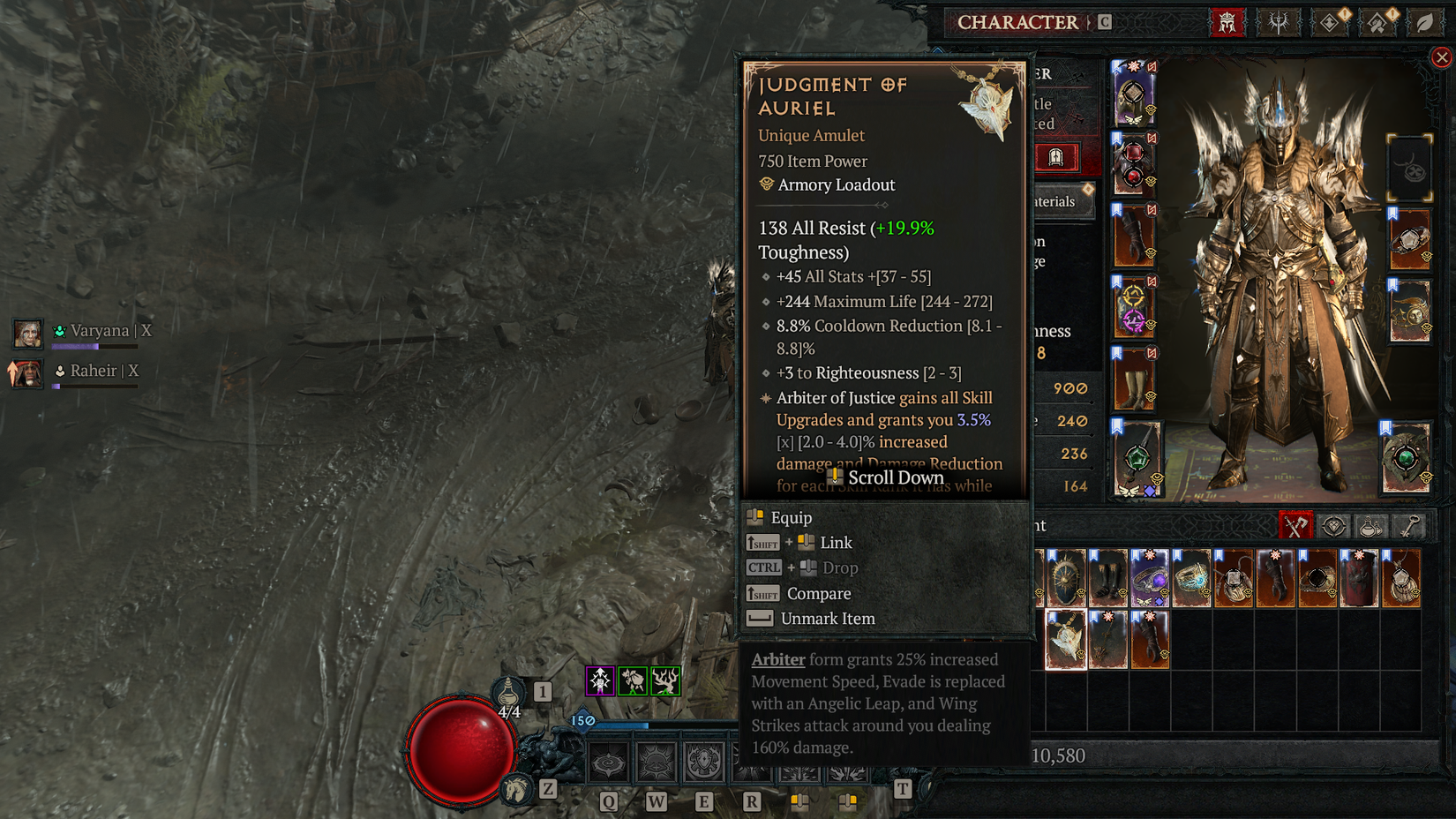 D4 Judgment of Auriel stats