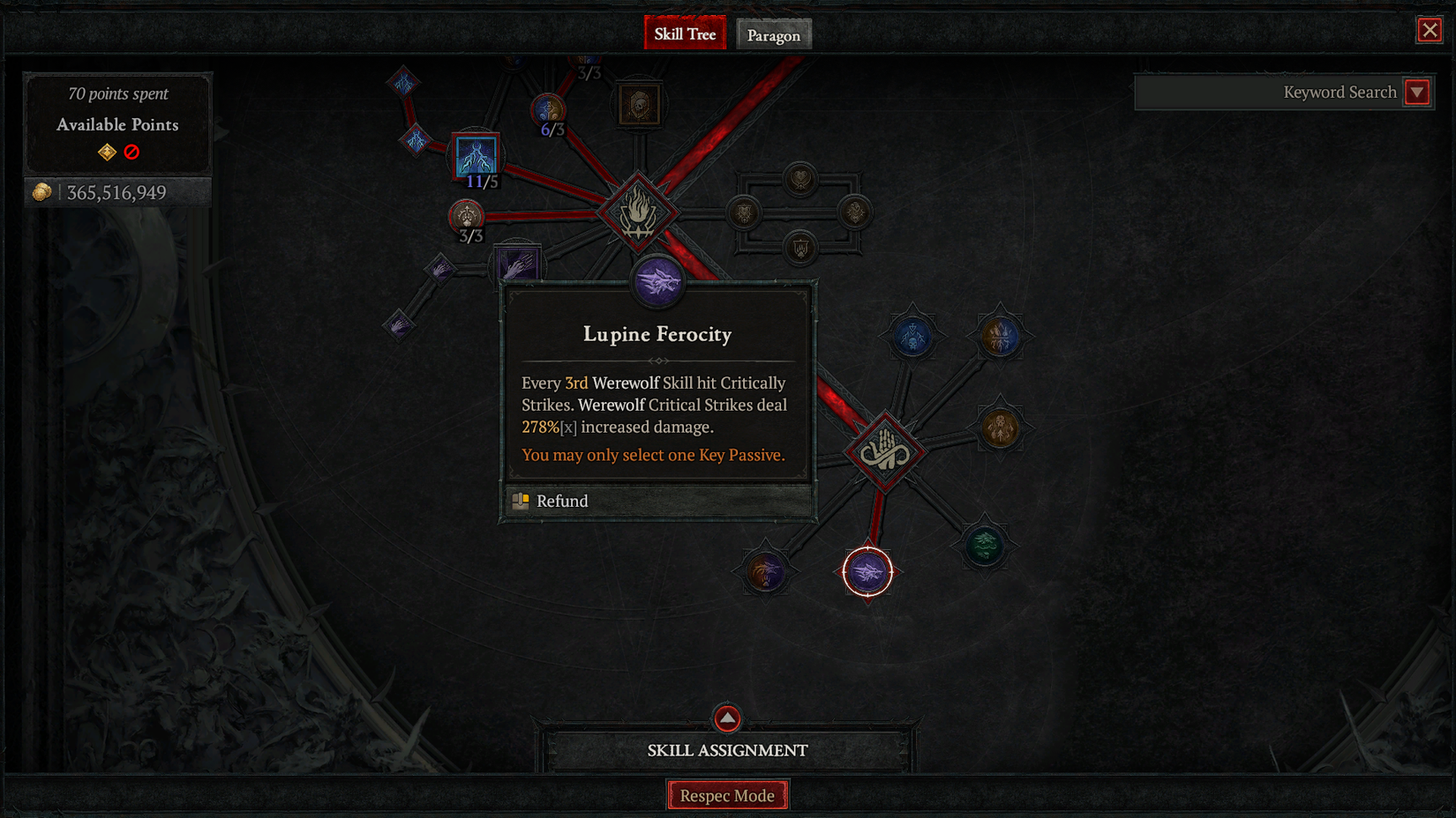 D4 Lupine Ferocity Passive description