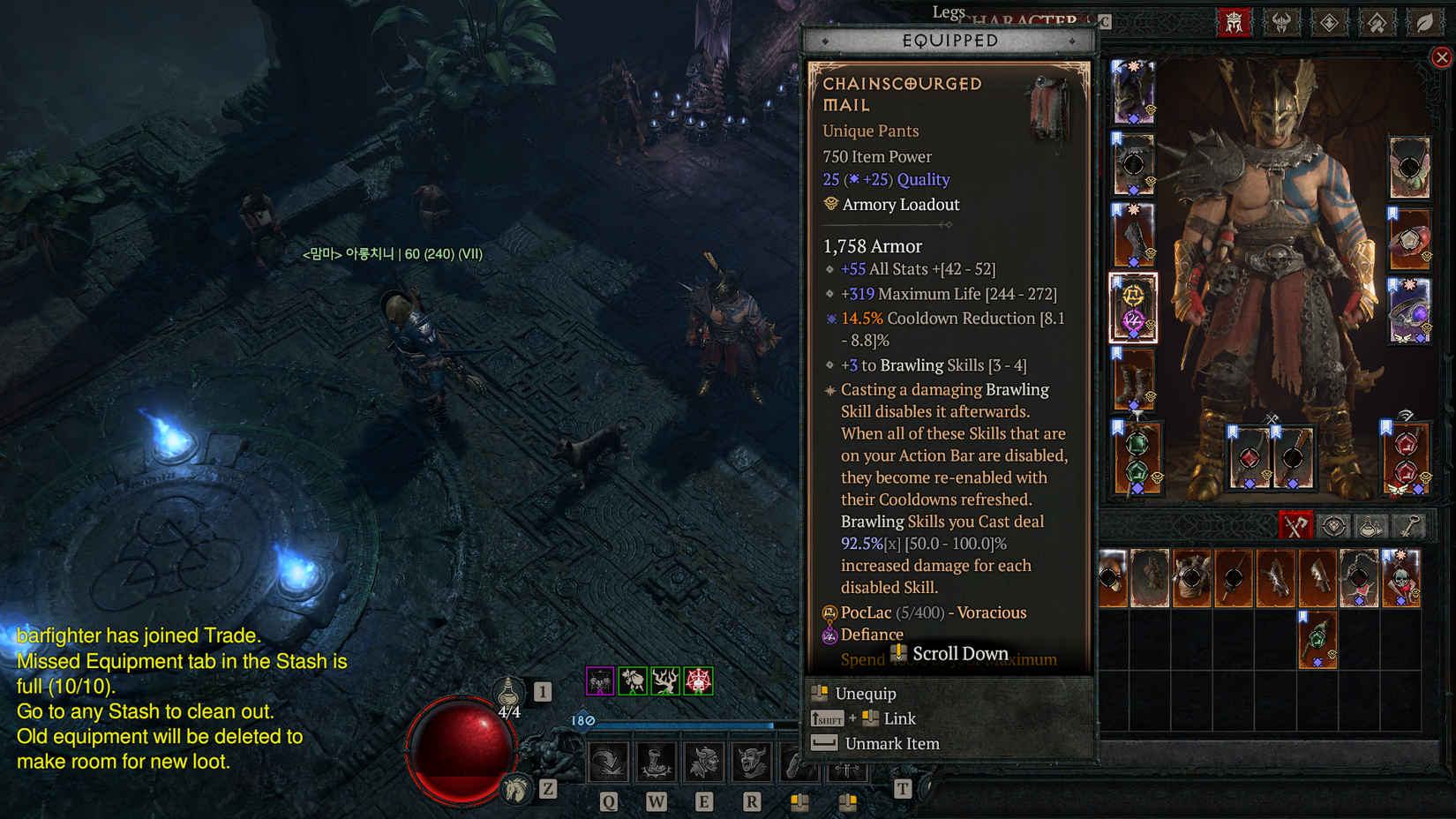 D4 Chainscourged Mail Stats